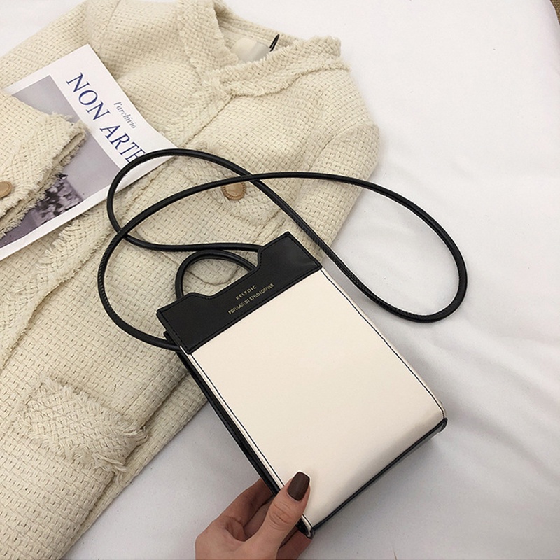 Túi Đeo Vai Hình Vuông Cỡ Nhỏ Màu Sắc Tương Phản Thời Trang Cho Nữ