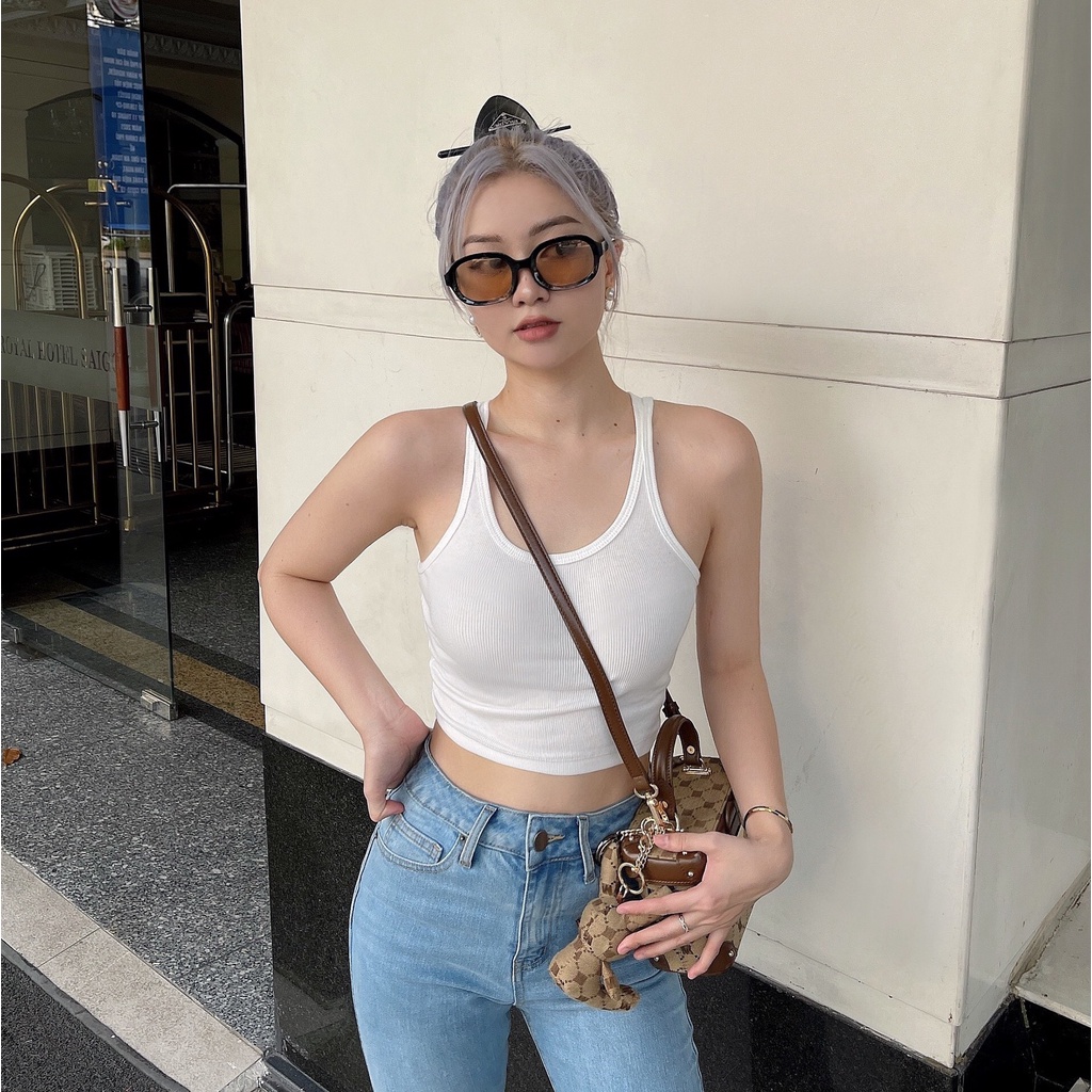 Áo croptop nữ ba lỗ dây TOPTIFY chất thun gân tăm co giãn One Last Time Top AC223 | BigBuy360 - bigbuy360.vn