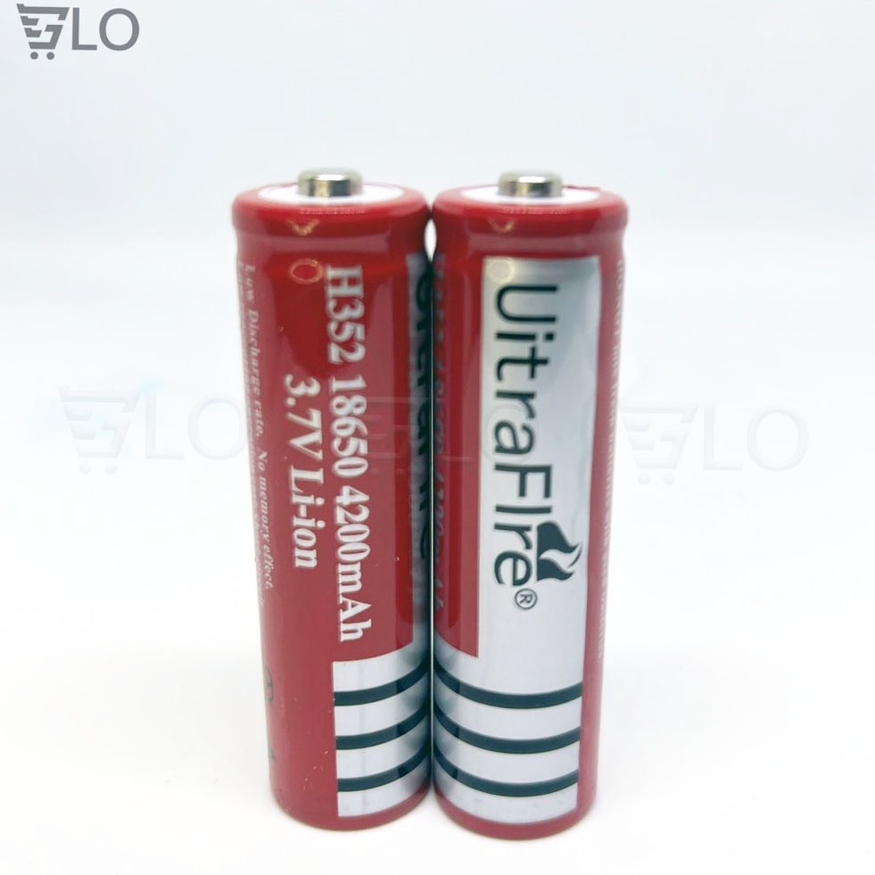 1 Viên Pin Sạc 18650 Màu Đỏ Li-Ion 3.7v UltraFire