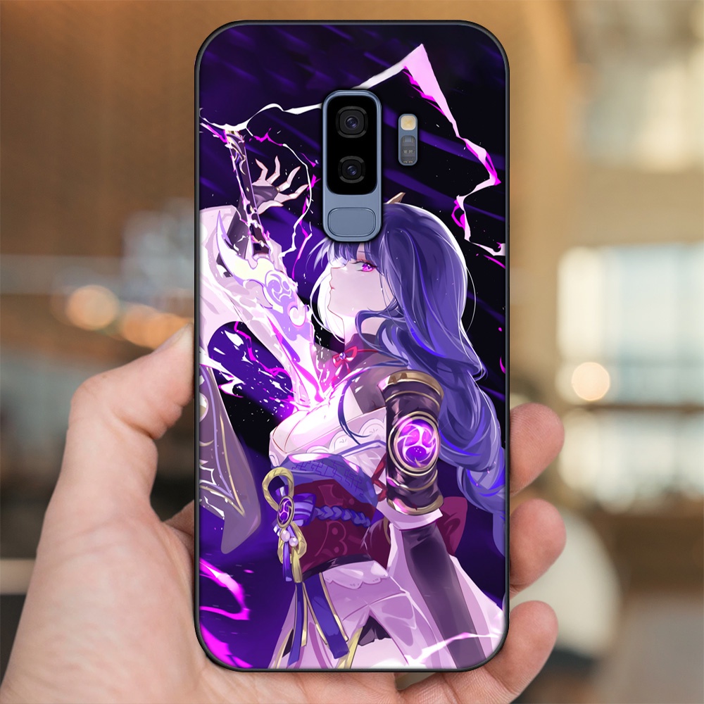 Ốp lưng Samsung S9 Plus viền đen in hình Raiden Shogun Genshin Impact