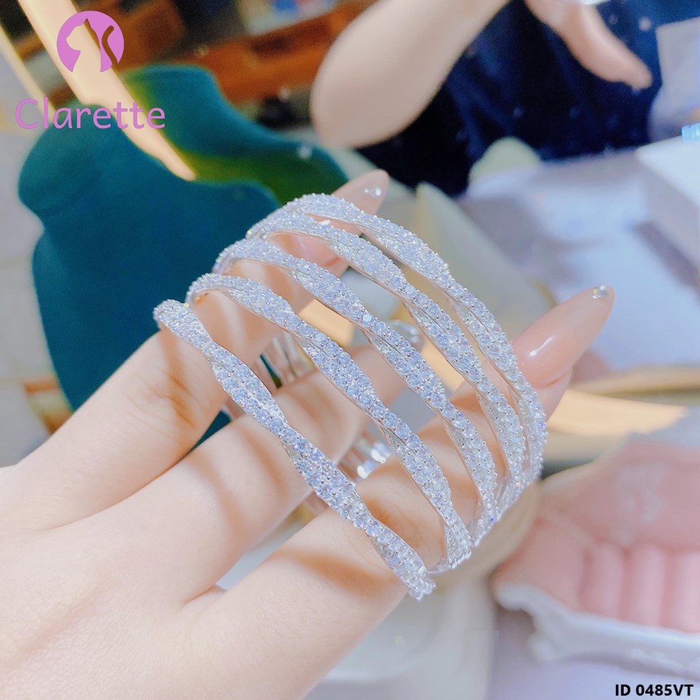 Vòng tay bạc xoắn Clarette 0485VT
