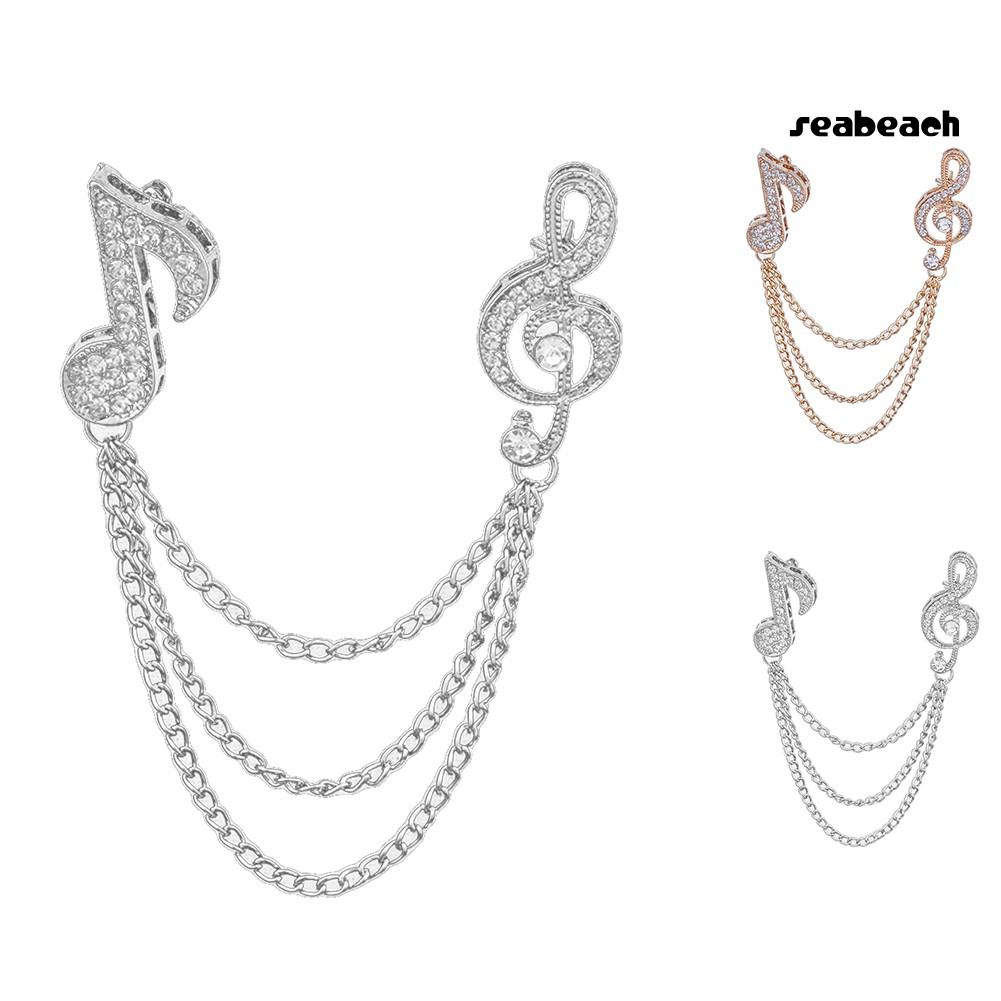 Ghim Cài Áo Hình Nốt Nhạc Đính Đá Nhân Tạo Thời Trang Cho Nữ