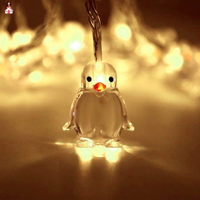 Dây Đèn LED 10 Bóng Dài 1.65M Hình Chim Cánh Cụt Trang Trí Đa Dụng