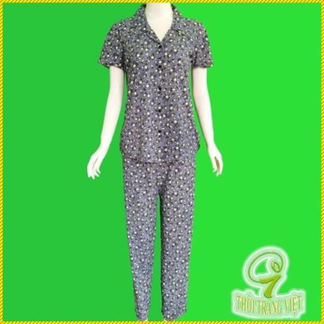 Chị Mai - cần thơ - 50 sp đồ bộ nữ mặc ở nhà - Đồ Bộ Trung Niên - Áo Cổ Bẻ - Thun Atiway- S07CB