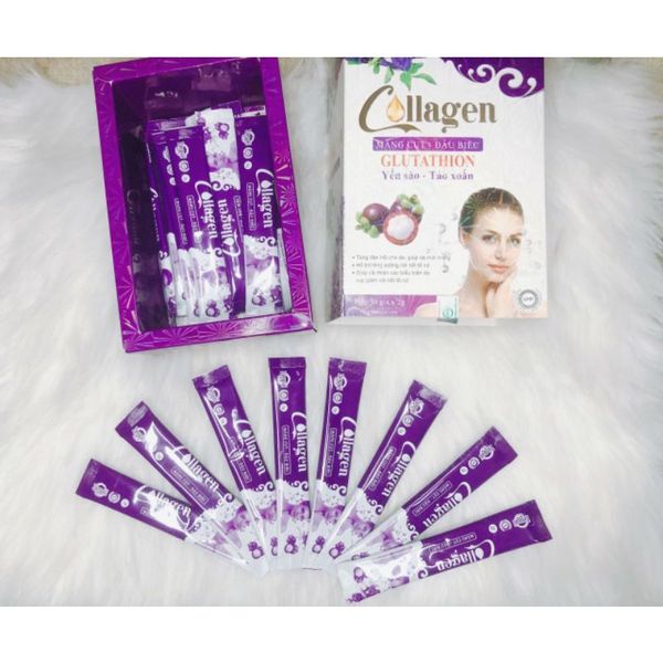 collagen hoa đậu biếcCollagen Măng Cụt Đậu Biếc Zenpali - Cốm Uống Đẹp Da 30 gói_hàng hot