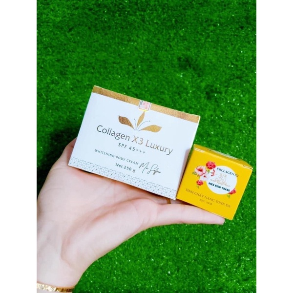 Combo Kem Body Collagen X3 Luxury và Kích trắng Colagen X3 công ty Mỹ phẩm Đông Anh Chính Hãng