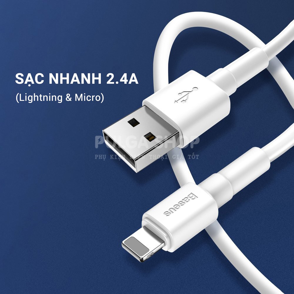 Dây Cáp Sạc Baseus Cổng USB Dùng Cho Iphone / Smartphone Android (Type C/ Lightning/ Micro)