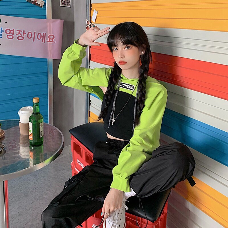 ☀️ SET 2 MÓN ÁO CROPTOP HODDIE BURGER