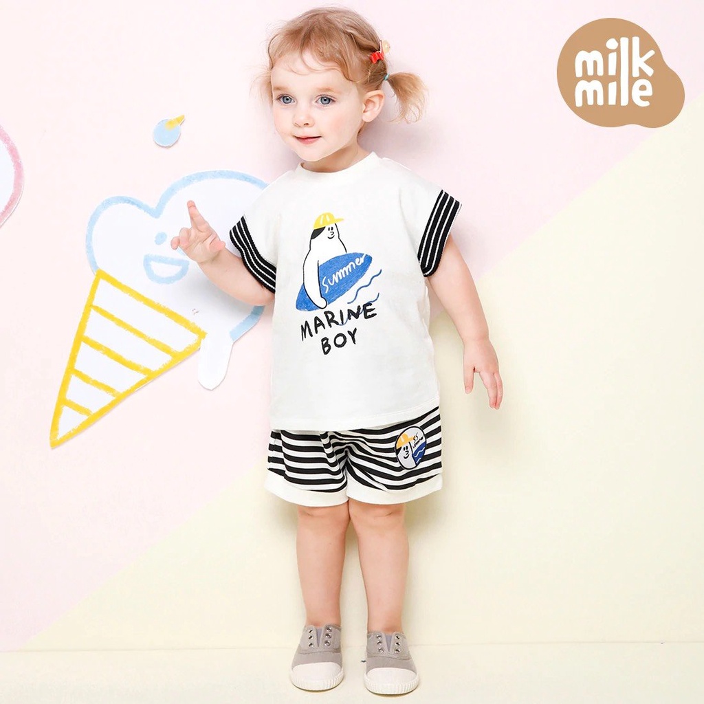 SET THUN SỌC MILKMILE HOẠ TIẾT MARINE BOY DỄ THƯƠNG CHO BÉ 2-7T