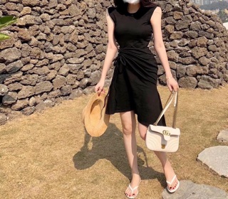 Đầm body thun gân nhún