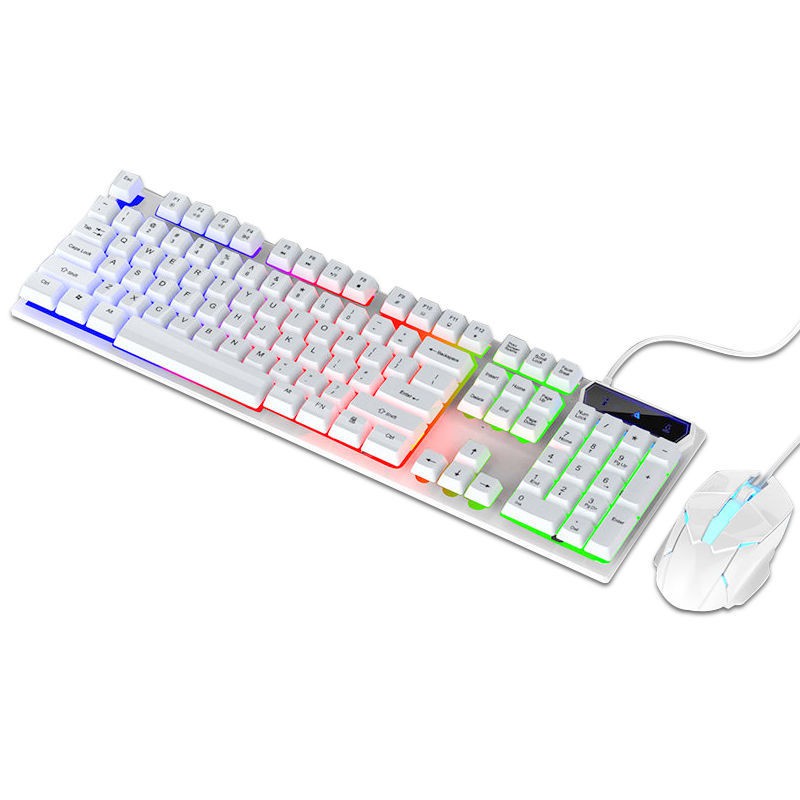 Bộ bàn phím và chuột có dây cảm giác cơ học E-sports chơi game Máy tính để xách tay đa năng chiếu sáng | BigBuy360 - bigbuy360.vn
