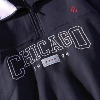 Áo thun sweater nỉ cổ khóa hàn quốc chicagoo 1994 dưới 70kg g062 - ảnh sản phẩm 5