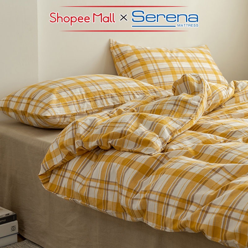 Chăn Ga Gối Nệm 5 Món Cotton Tici SERENA Cao Cấp Bộ Vỏ Chăn Ra Drap Gối Đệm Trải Bọc Giường Trần Bông Đẹp Chính Hãng