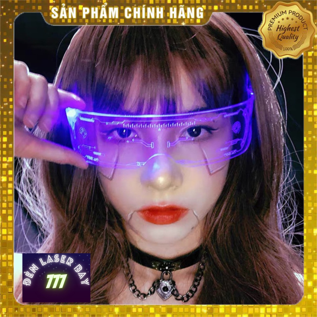 Kính Phát Sáng Viễn Tưởng Đèn Led Nhấp Nháy Nhiều Màu Hot TikTok , Nổi Bật Dùng Cho Tiệc , Bar, Idol Tiktok...