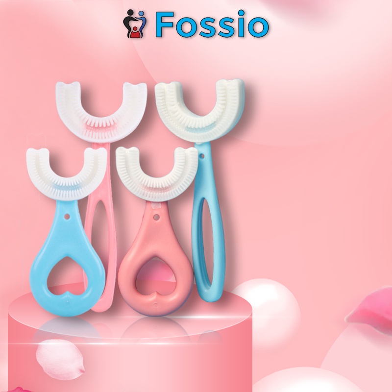 Bàn chải đánh răng cho bé FOSSIO E50 chữ u chất liệu Silicon chịu được lực cắn, cho bé từ 2 tuổi – 6 tuổi – >>> top1shop >>> shopee.vn 🛒🛍🛒