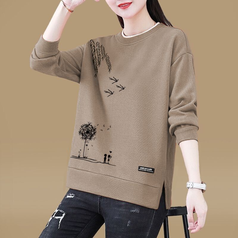 Áo Nỉ Cổ Tròn Dáng Dài Cỡ Lớn Phong Cách Phương Tây Thời Trang 2022 Mới