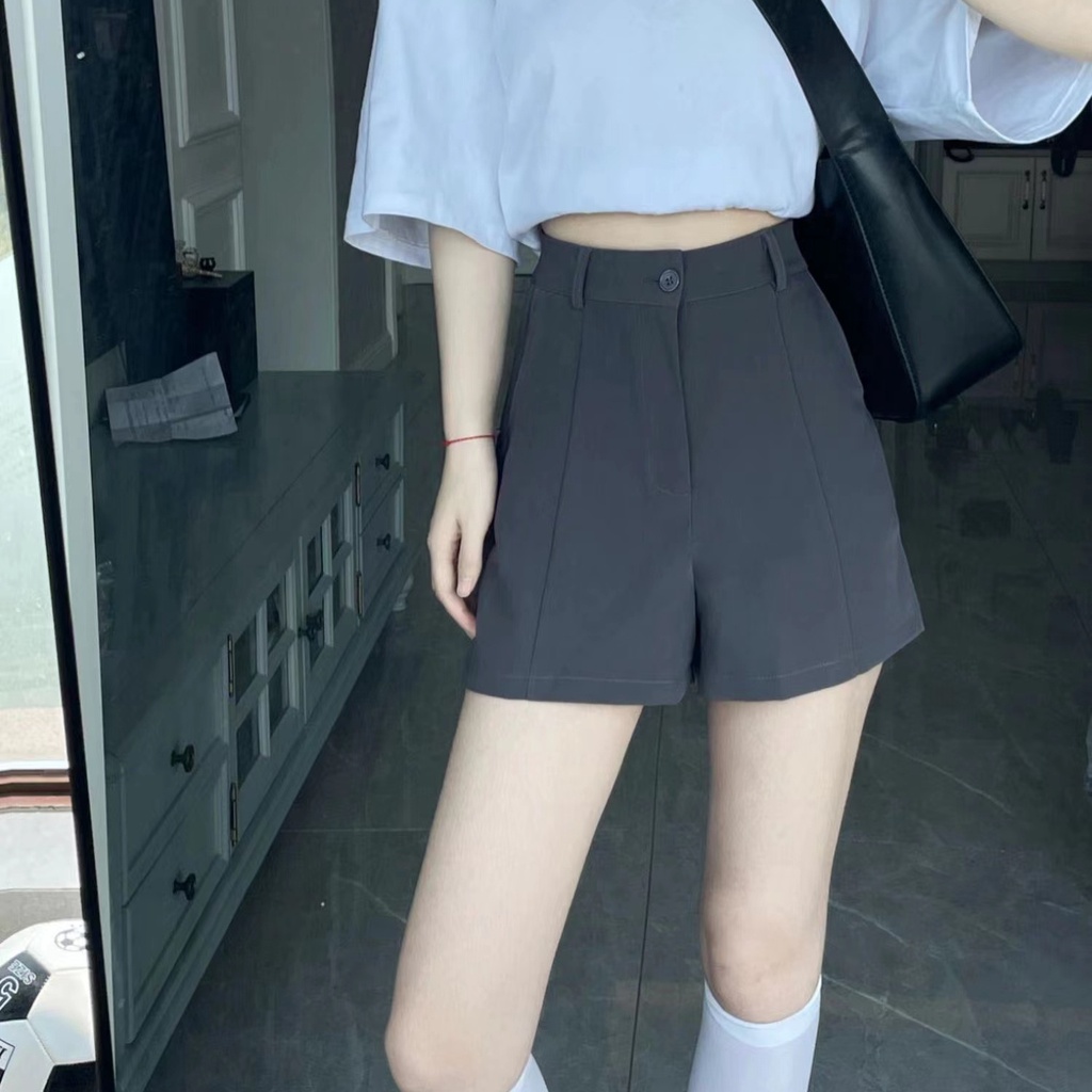 Quần ngắn SUXI vải mỏng ống rộng màu sắc đơn giản dễ phối đồ cho nữ