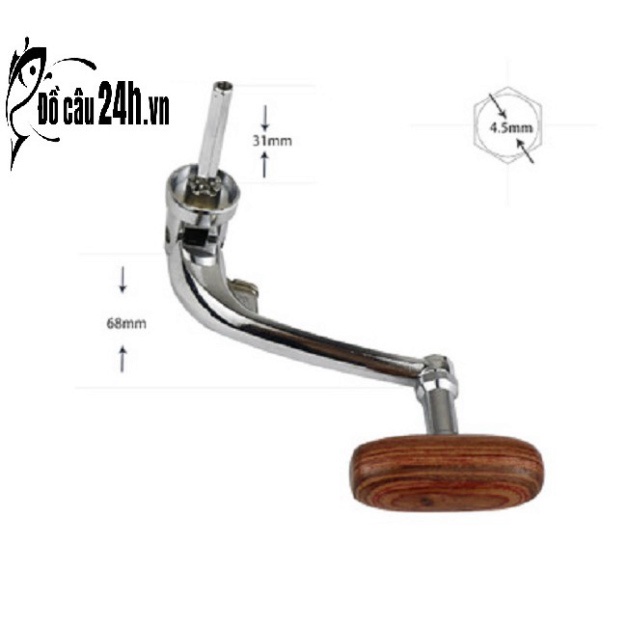 Tay quay máy câu núm gỗ tay quay máy câu shimano kim loại _ shop đồ câu Phía bắc