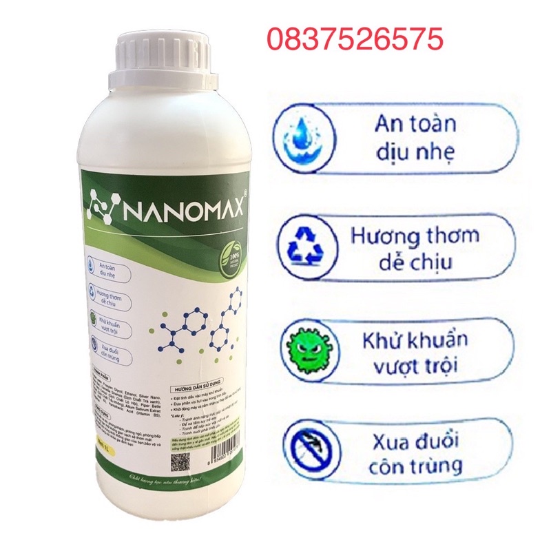 Máy NanoMax - Khử Trùng - Khử Khuẩn Công Nghệ Nano - Phun Sương Ô Tô, Trong Gia Đình,Văn phòng.