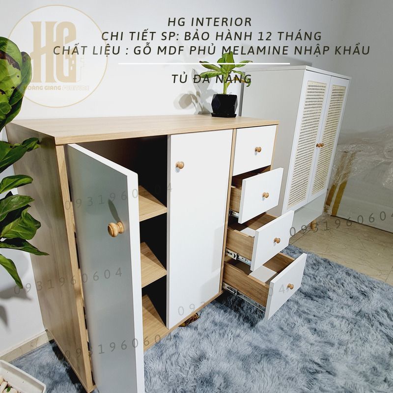 Tủ gỗ đa năng, Tủ đồ áo, Tủ bếp, gỗ MDF phủ melamine lõi xanh chống ẩm, phụ kiện cao cấp- ( ráp sẵn)