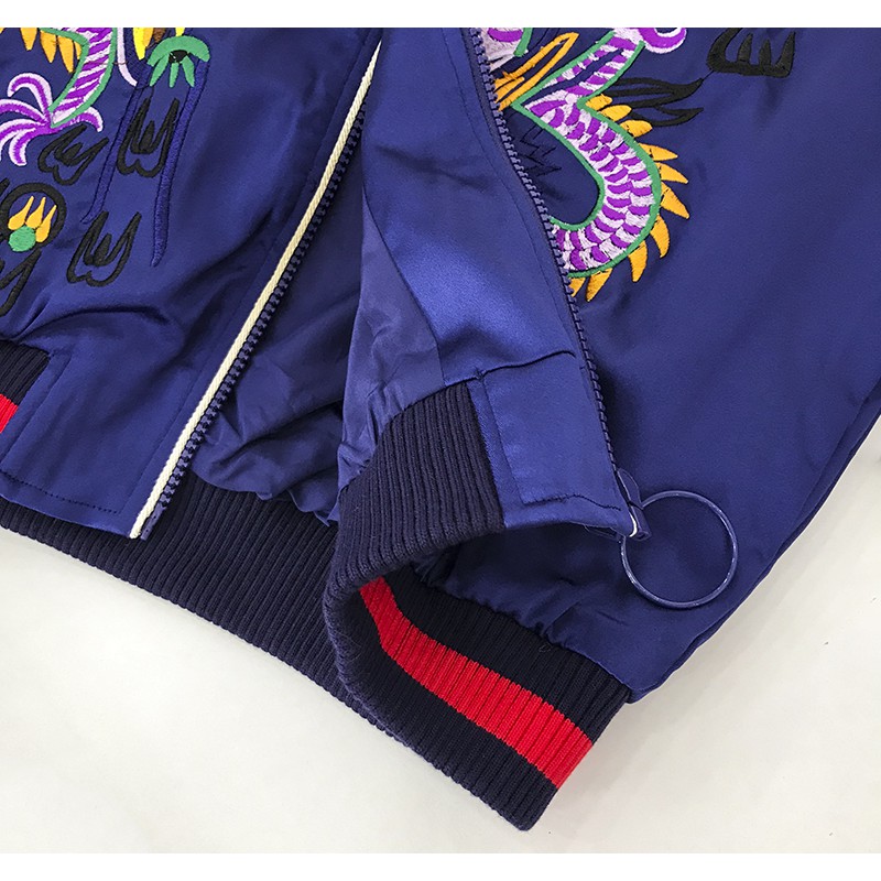 Áo khoác bomber thêu, áo bomber thêu Rồng 2 lớp cho nam nữ