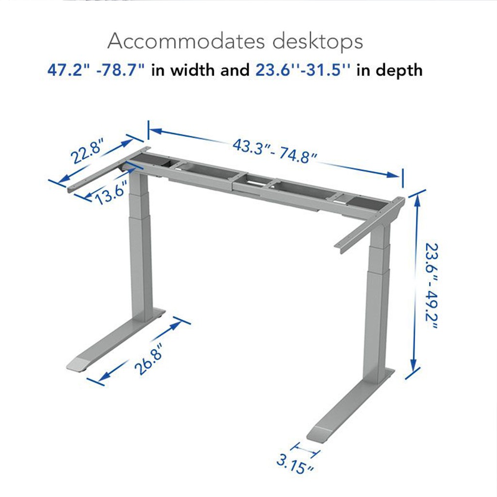 Bàn Làm Việc Đứng Điều Chỉnh Độ Cao Flexispot (Premium Plus- 3 Stages - C leg) - E7 - Chính Hãng D'ergo