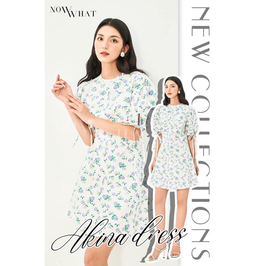 Váy tay bồng nơ tay - Akina Dress