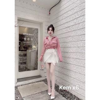 Áo sơ mi dây xích hở lưng