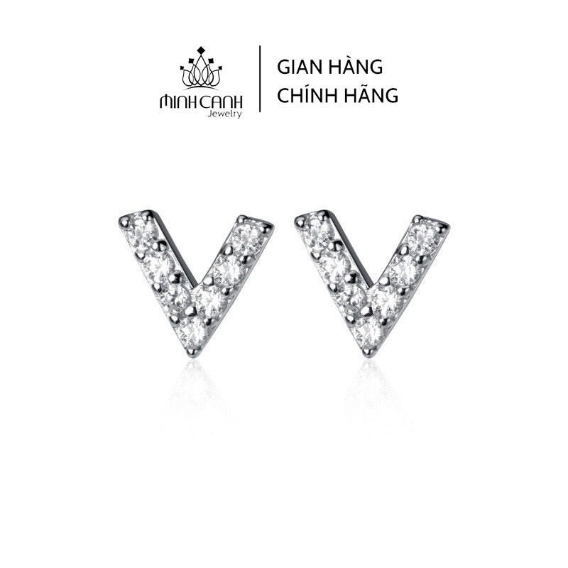 Bông Tai Bạc Chữ V - Minh Canh Jewelry