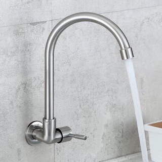 Vòi bếp sus 304 cắm tường một đường lạnh