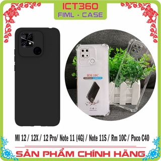 Ốp lưng TPU  Đen Nhám, ốp chống sốc Xiaomi Redmi 10C/10A/9C / Poco C40 / Note 11 (4G) / Note 11S / Mi 12/12X/ 12 Pro...