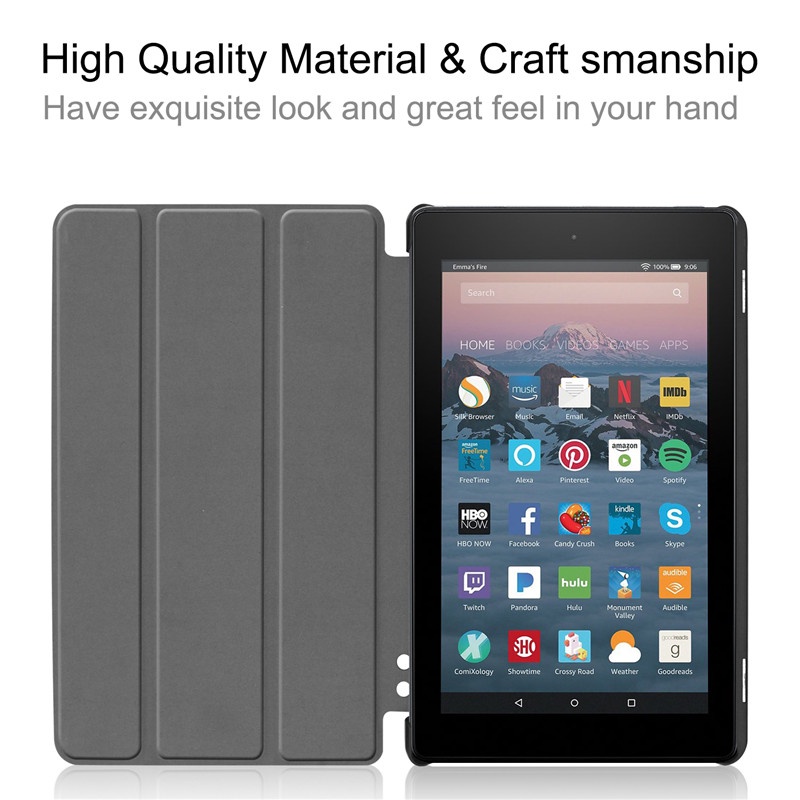 Bao Da Máy Tính Bảng PU Nắp Gập Mỏng Có Giá Đỡ Cho Amazon Kindle Fire HD 7 HD7 2022 7.0 inch Fire HD10 Plus 10.1"HD8 HD 10 Fire HD7