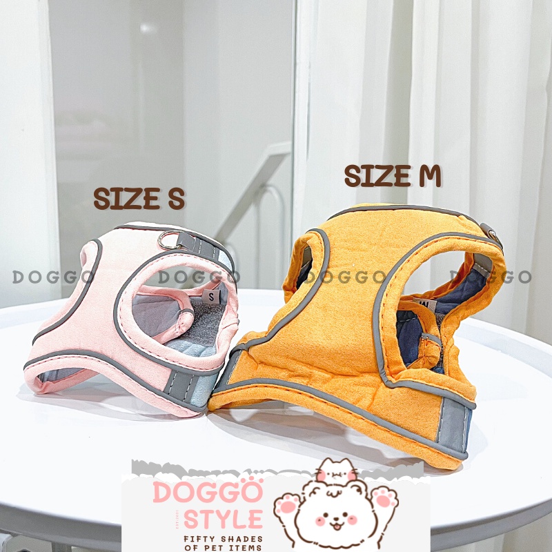 Dây Dắt Chó Mèo Đi Dạo Cao Cấp Dạng Yếm Khóa Dán Có Phản Quang Size Nhỏ Doggostyle - Yếm Dai Đai Thú Cưng