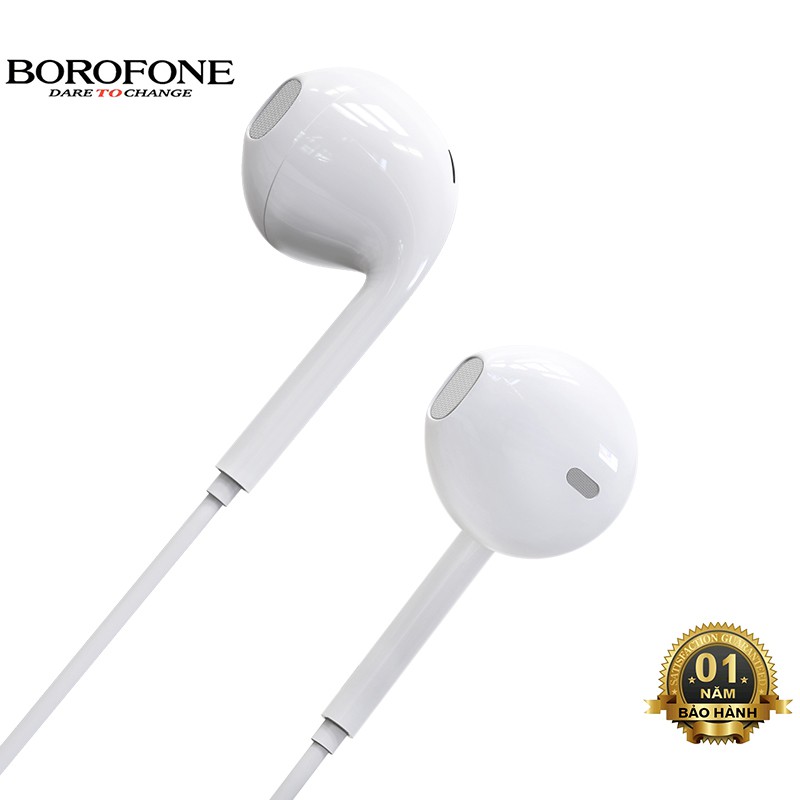 Tai nghe nhét tai Borofone BM54 nghe hay có mic đàm thoại, dây dài 1.2m, Jack cắm 3.5mm - Chính hãng