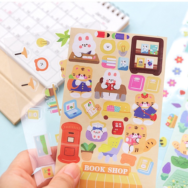 Peach 1Pcs Starlight shop stickers cute cartoon Journal Scrapbook Decor Sticker