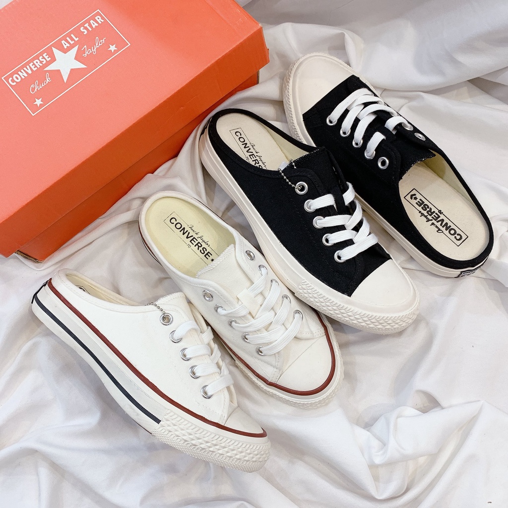 Sneaker đạp gót nữ thời trang - giày sục phong cách ullzang xinh xắn - màu đen, trắng dễ phối đồ