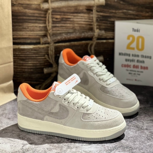 Giầy AF1 lòng cam vải da lộn cao cấp.