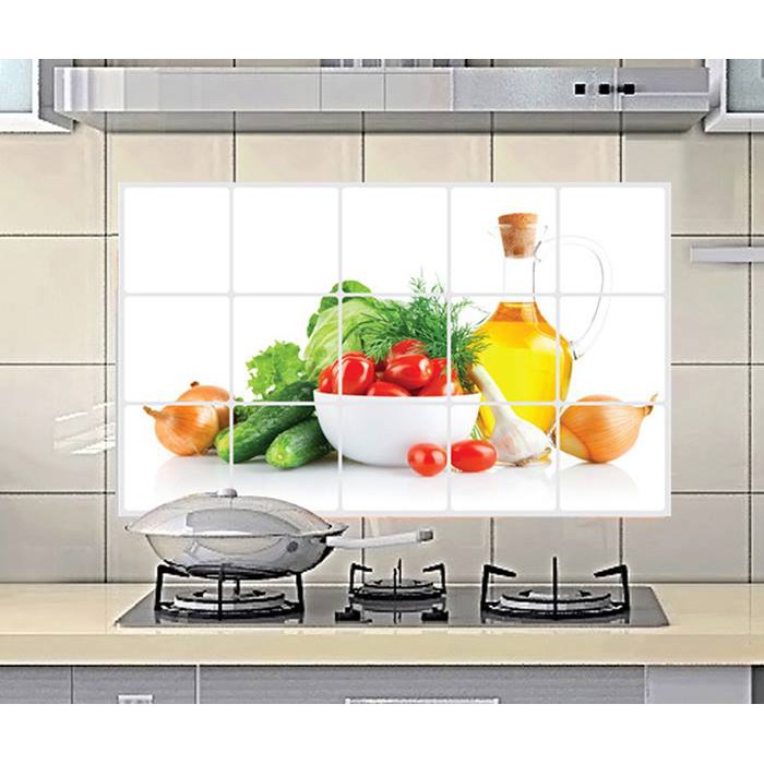 Tranh dán bếp cách nhiệt 3D (75*45 CM)