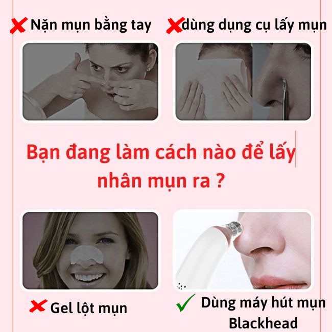 [Freeship] Máy Hút Mụn , Máy Hút Mụn Cao Cấp 3 Chế Độ 6 Đầu Hút Sạch Mụn Đẹp Da