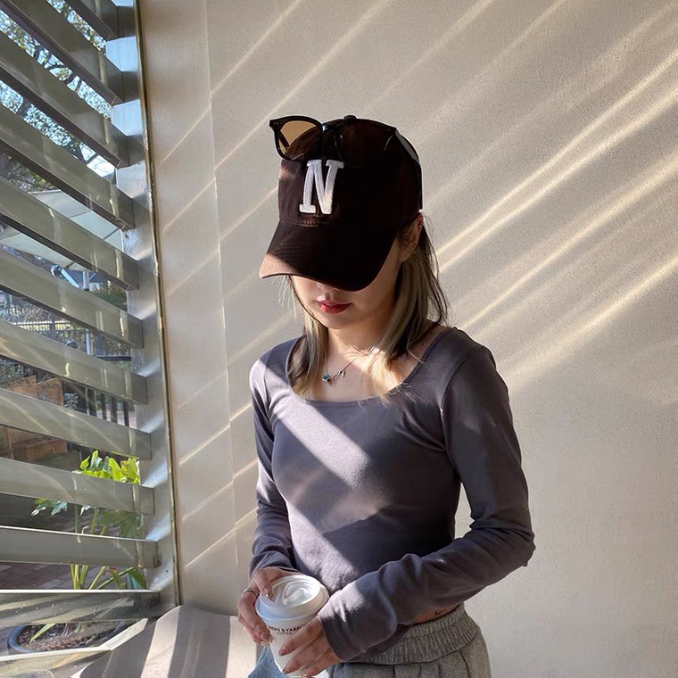 Mũ lưỡi trai ❤️ Nón kết thêu chữ N lớn phong cách Ulzzang form unisex nam nữ Hayna Hats M05