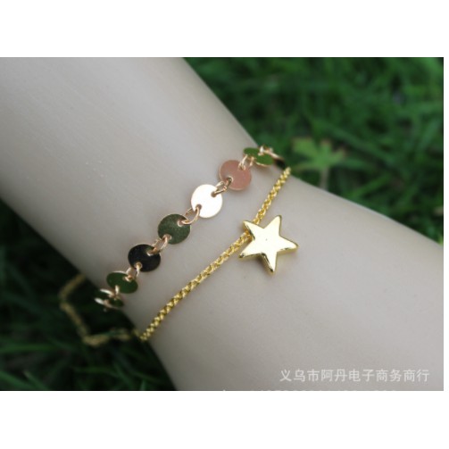 Vòng tay nữ trang sức handmade sequins moon and star lắc tay nữ đẹp hợp thời trang