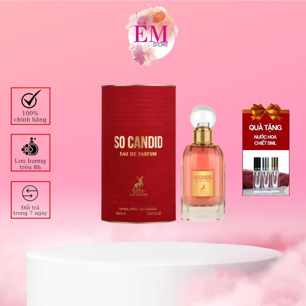 Nước hoa nội địa Dubai So Candid 85ml hương nữ tính ngọt ngào, thu hút