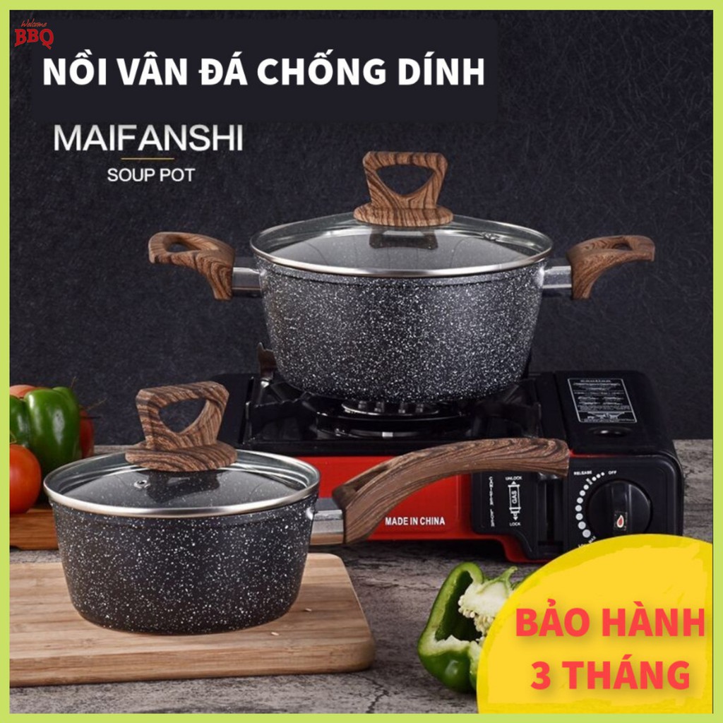 Nồi đáy từ vân đá cao cấp - size 16-24cm - Tiện lợi, đa chức năng-Chống va đập, chịu lực tốt