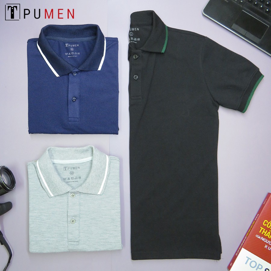 Áo Polo Xanh Navy line trắng | BigBuy360 - bigbuy360.vn