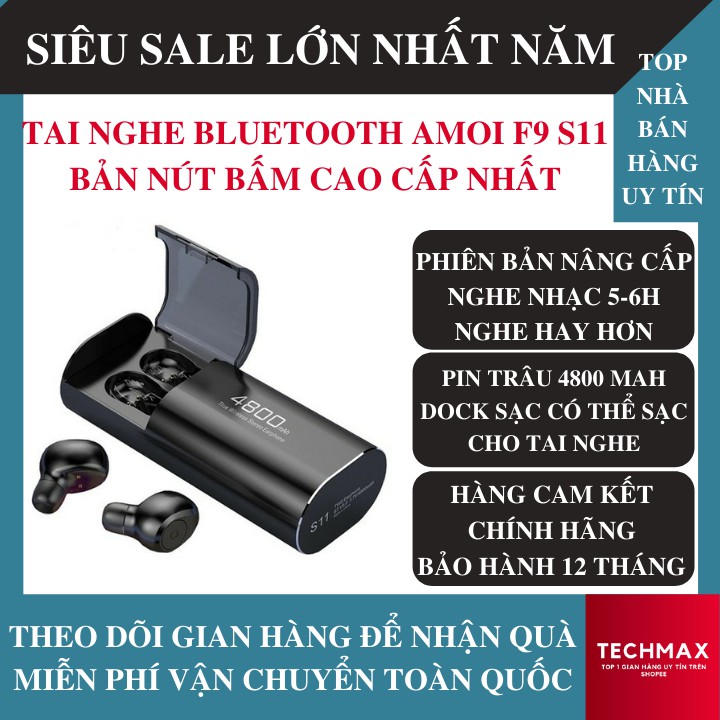 Tai Nghe Bluetooth S11 Nhiều Phiên Bản Dung Lượng Pin Trâu 4800 Mah, Tai Nghe Bluetooth Mini Amoi F9 Mới | WebRaoVat - webraovat.net.vn