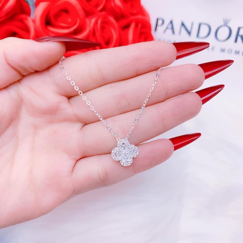 Set Trang sức Bạc Ta Cỏ 4 Lá Đá Mẫu Mã Mới Siêu sang chảnh độc đáo cho nữ - Trang sức Vàng Bạc Hoà Thảo