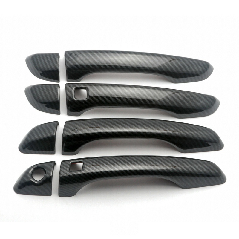 Miếng Dán Tay Nắm Cửa Xe Hơi Bằng Sợi Carbon 2 Nút Cho Hyundai Elantra 2017-2020