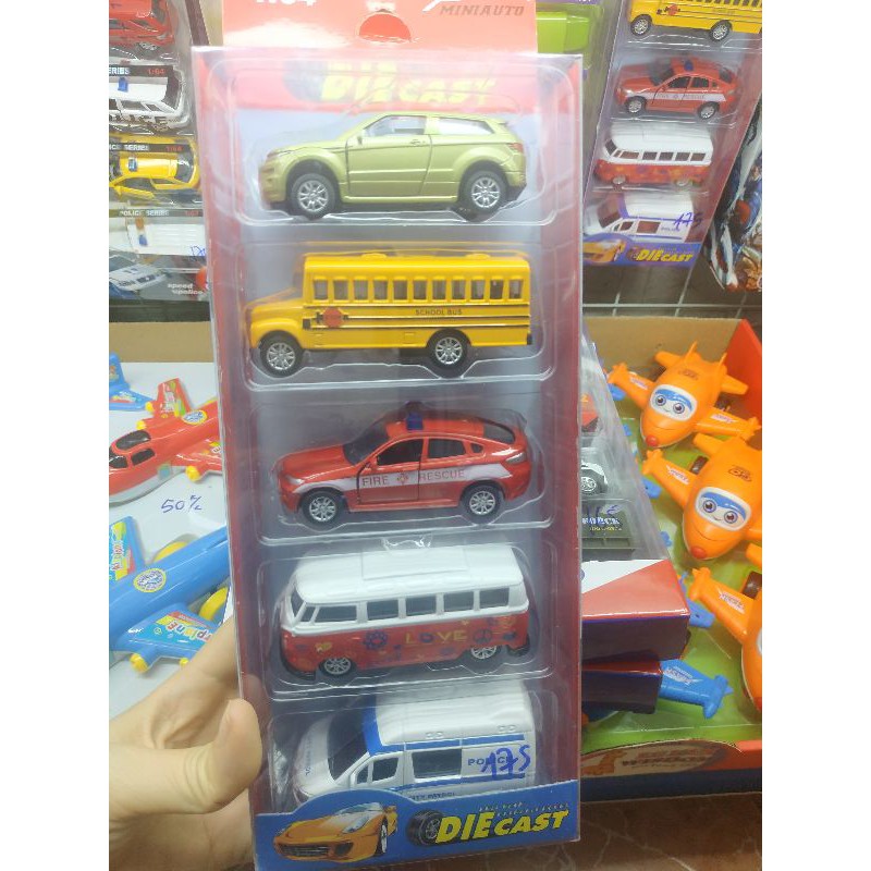 Bộ 5 xe sắt các loại Miniauto tỉ lệ 1:64