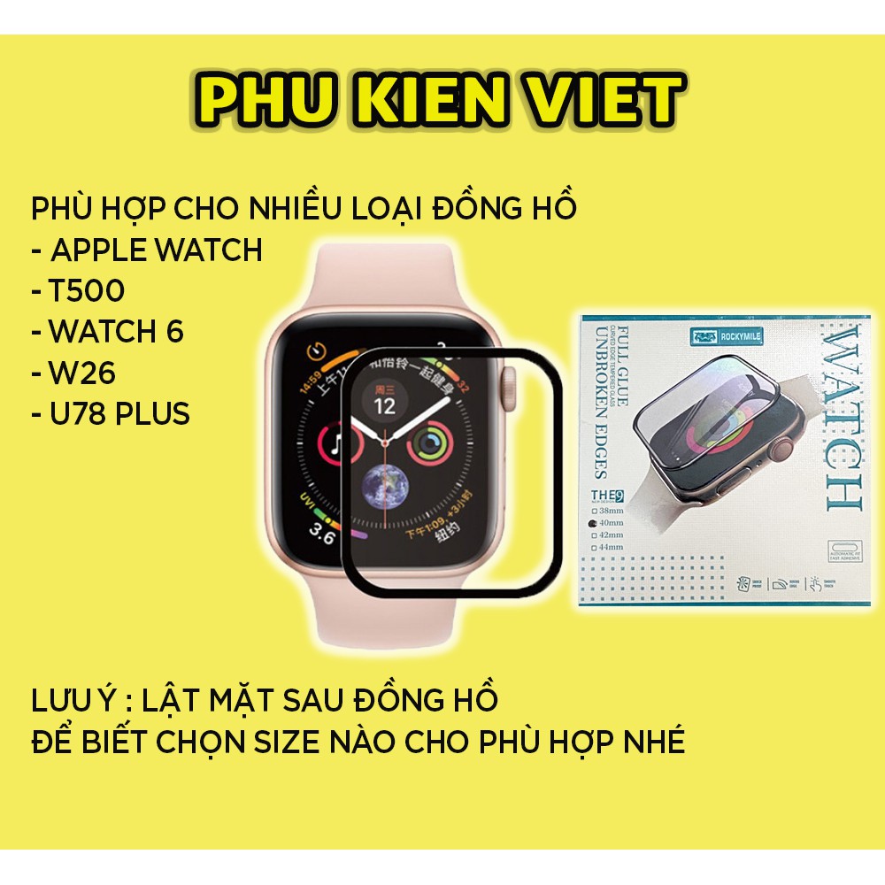 Cường lực apple watch dẻo full màn Chính hãng ROCKYMILE Series 6/5/4/3/2/1 Size 38 40 42 44mm - Phụ kiện Việt