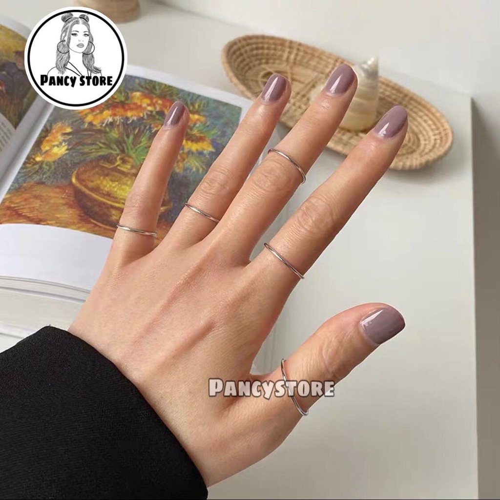 nhẫn nam nữ bằng thép không gỉ thiết kế trơn thời trang cá tính